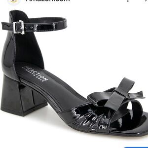 Kenneth Cole Black Patent Heeled Sandals